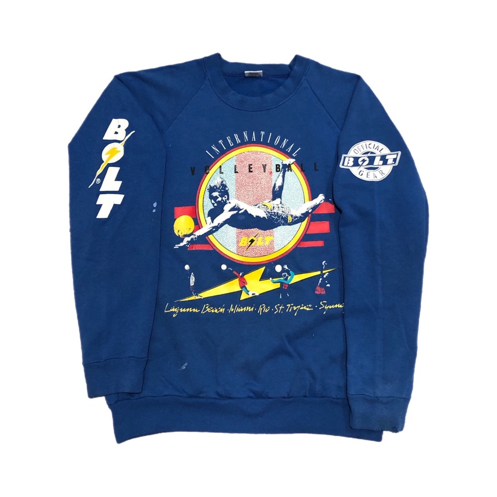 Vtg 90s Bolt Beach Volleyball Sweatshirt